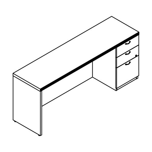 Groupe Lacasse Credenza, Right Single Ped, 72inWx20inDx29-1/2inH, Niagara LAS72DS2072UFA - main